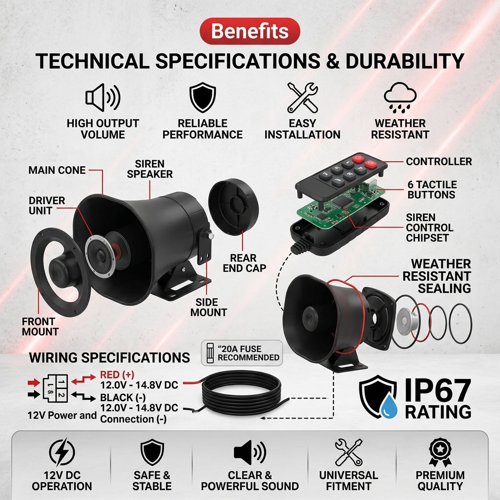 Siren Speaker 100W Hooter